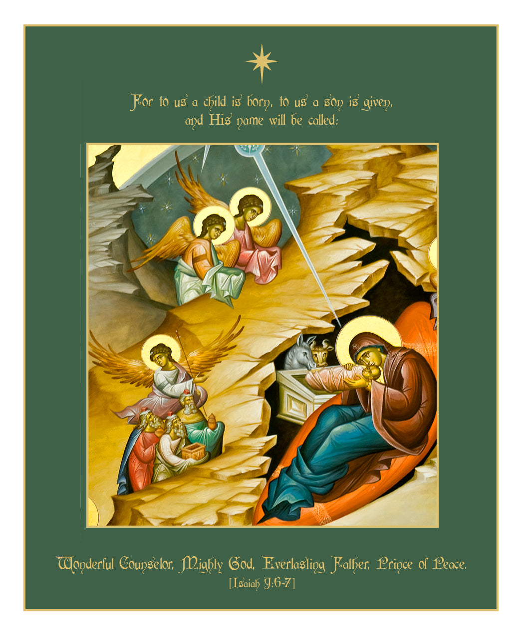 Christmas Bulletin (Cover) green background- pack of 100